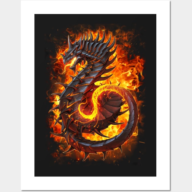 Fire Dragon Alt. Flames Wall Art by chriskar